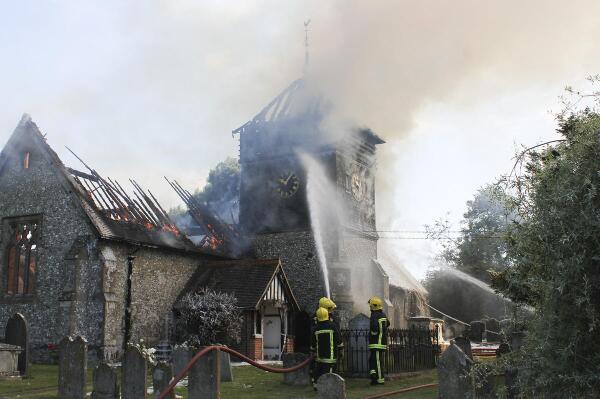 Fire at St Peters Church Ropley