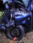 Car wreckage in Rachel Titley crash