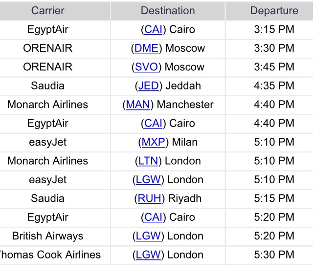 2 departure at Sharm