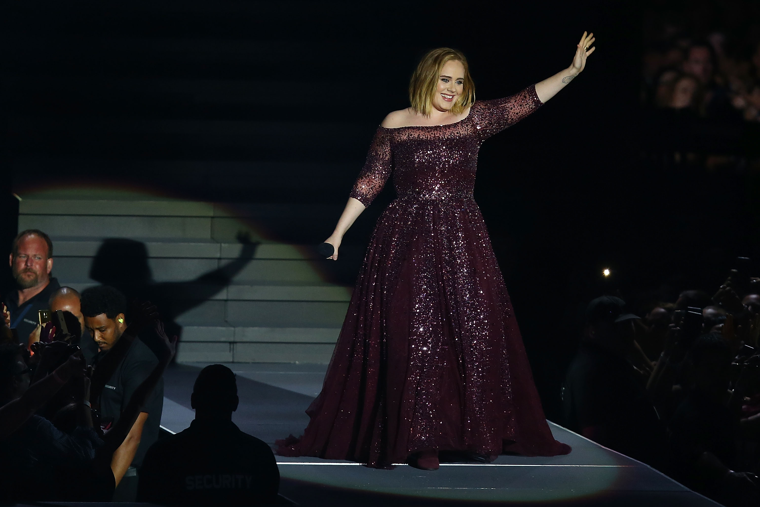 Adele performing in Perth