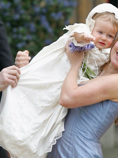 Singer Geri Halliwell poses with her daughter Bluebell