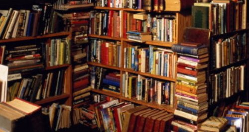 a large number of books in a bookshop