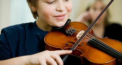 Child and violin