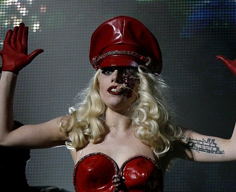 Lady Gaga on stage at the Jingle Bell Ball