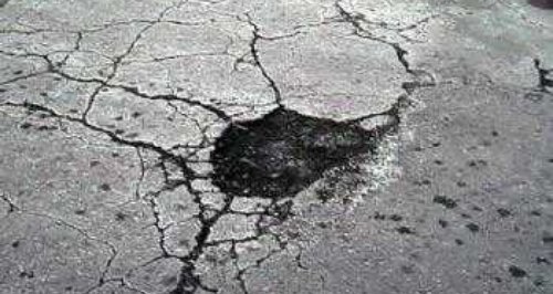 Pothole in the road