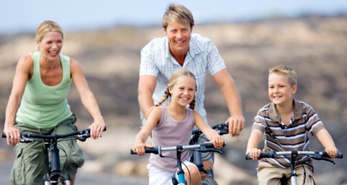 Family on Bikes