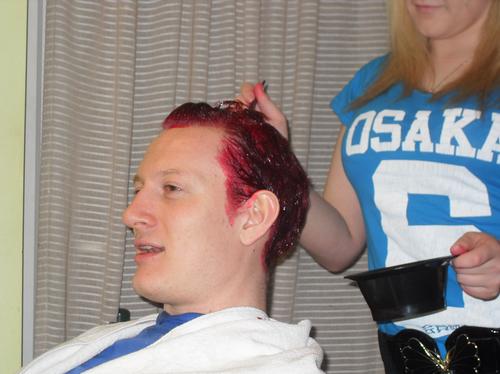 Jim dyes his hair red for Have a Heart!