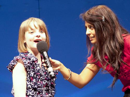Lydia receiving her Rotary Young Citizen Award