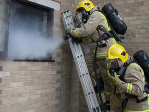 Kent firefighters at new training facilities