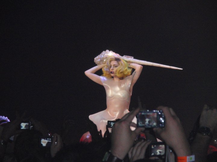 Lady GaGa performing at London's O2