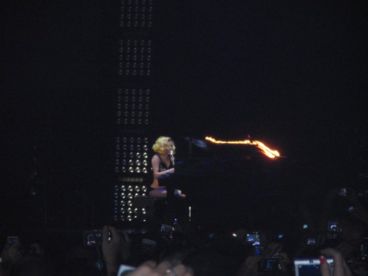 Lady GaGa performing at London's O2