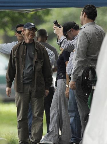 On set with the stars