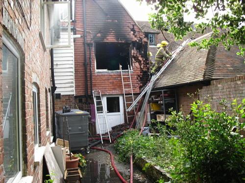 Damage caused by the fire in Staplehurst