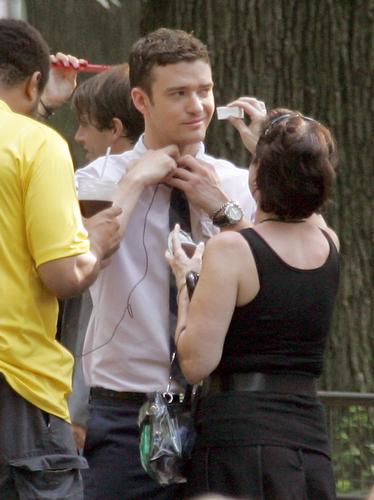 On set with the stars