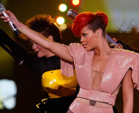 Rihanna performing live