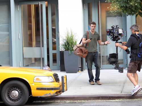 On set with the stars