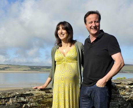David and Samantha Cameron on holiday in Cornwall