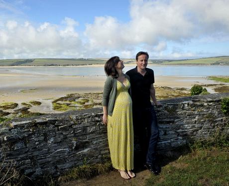 David and Samantha Cameron on holiday in Cornwall