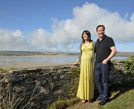 David and Samantha Cameron on holiday in Cornwall