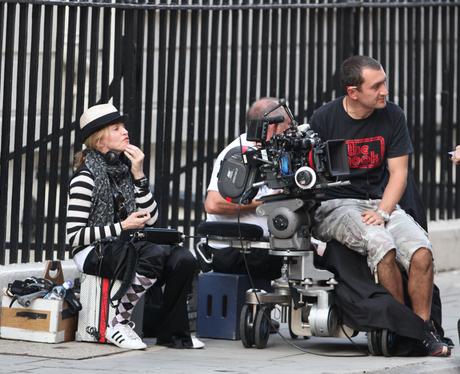 Madonna on set