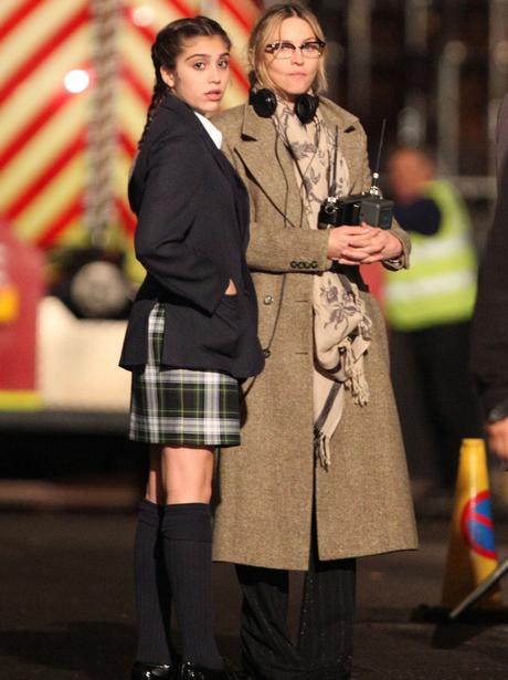 Madonna on set