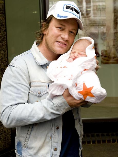 Jamie and Jools Oliver with new baby