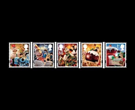 Christmas stamps featuring Wallace and Gromit