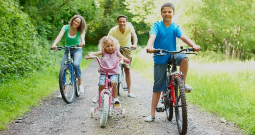 family cycling