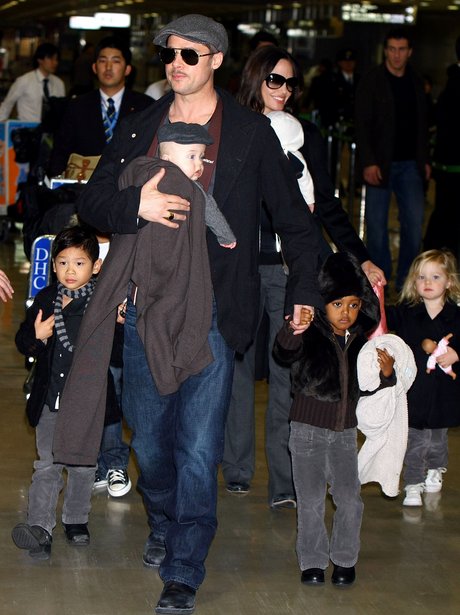 Brad Pitt holding Knox