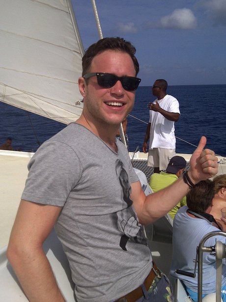 Olly Murs on Holiday.