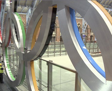 Olympic rings at St Pancras International