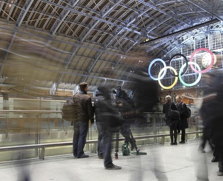 Olympic rings at St Pancras International