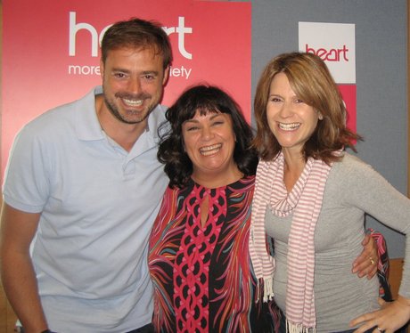 Dawn French with Jamie Theakston and Harriet Scott