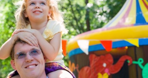 Carnival dad and daughter