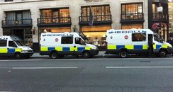 Police vans in London