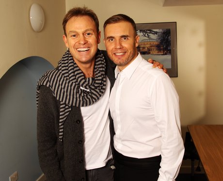 Jason Donovan and Gary Barlow backstage