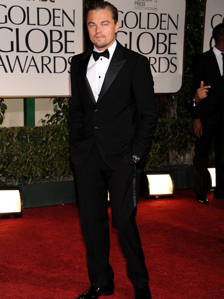 Leonardo DiCaprio at the Golden Globes in a tuxedo