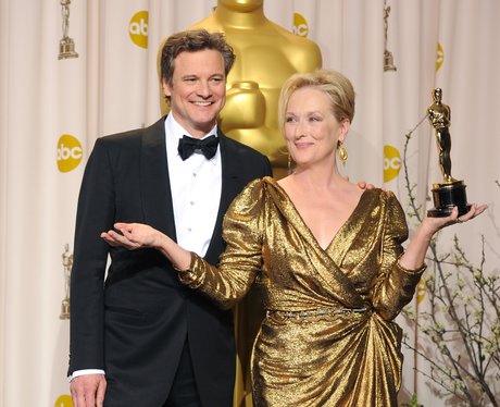 Colin Firth and Meryl Streep at the 2012 Academy Awards