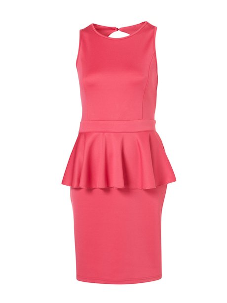 coral peplum dress