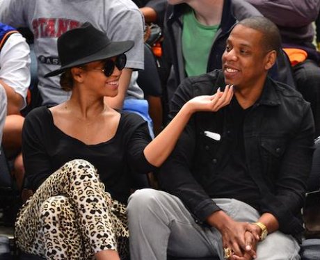 Beyonce and Jay z at kknicks game