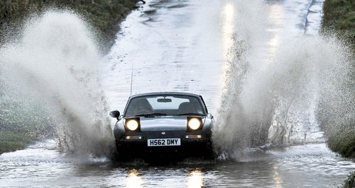 Car in Somerset flood
