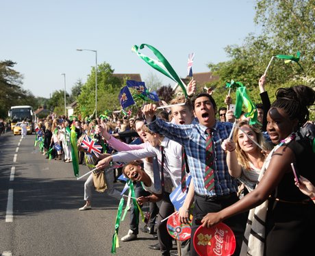 Crowds line the streets in Somerset