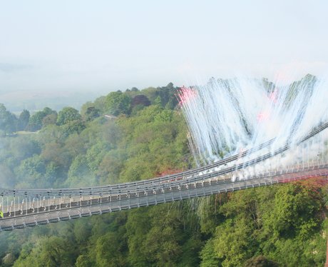 Olympic Torch welcomed by Fireworks