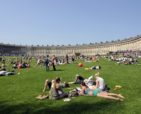 Spectators at Royal Crescent