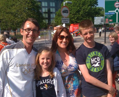 Angela with Torch bearer and family