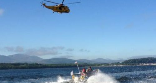 Seaking helicopter over the lifeboat