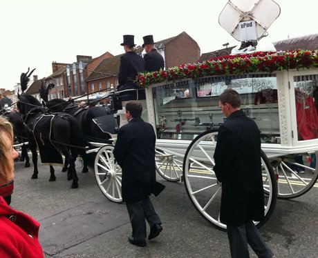 Hundreds turn out for Robin Gibb's funeral...