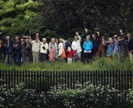 The crowds in good spirits
