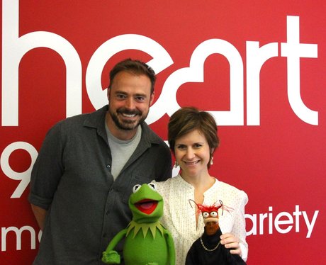 Jamie and Harriet with Kermit and Pepe
