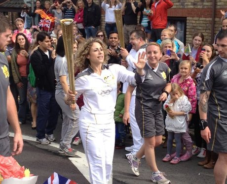 Natalie B carries the Olympic Flame 